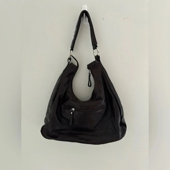 Vintage DXtouch Italian Leather Hobo Bag Swarovski Strap and Ring - Picture 10 of 13